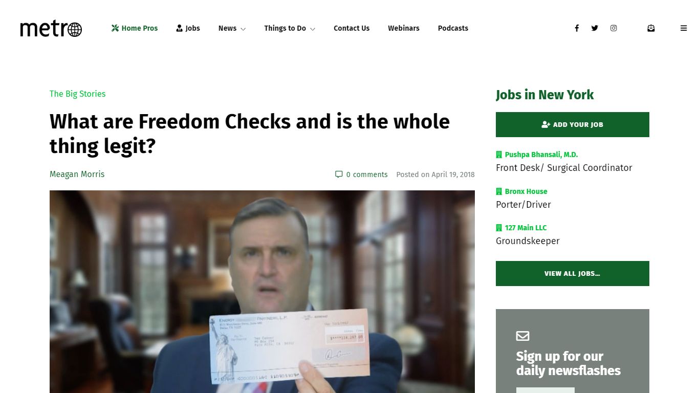 What are Freedom Checks and is the whole thing legit?